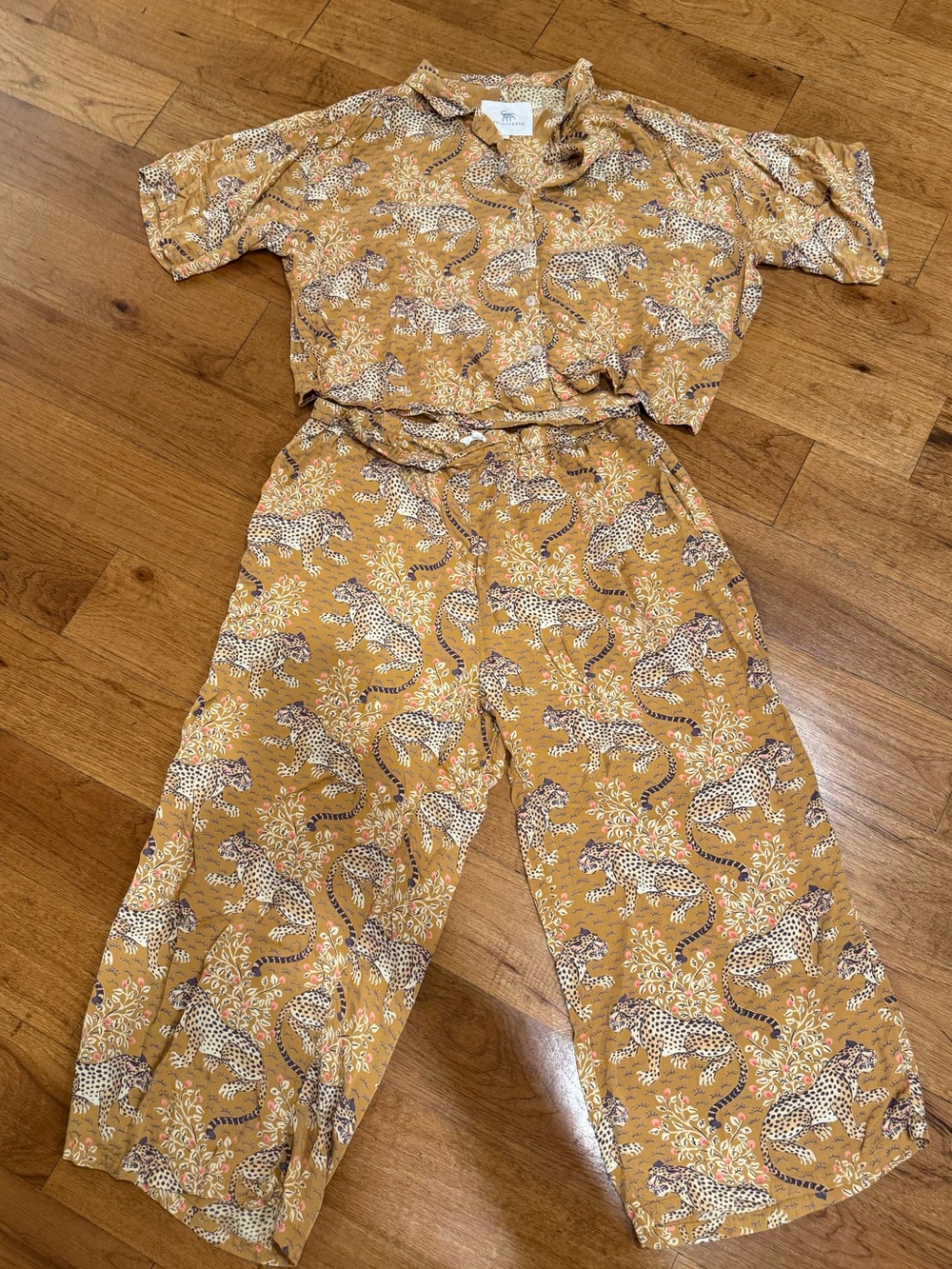 Printfresh Eco Satin Wildest Dreams Set in Bagheera, Tobacco, XL